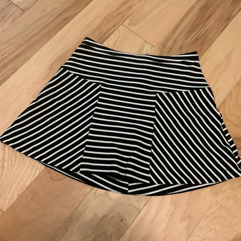 Black and white striped skirt